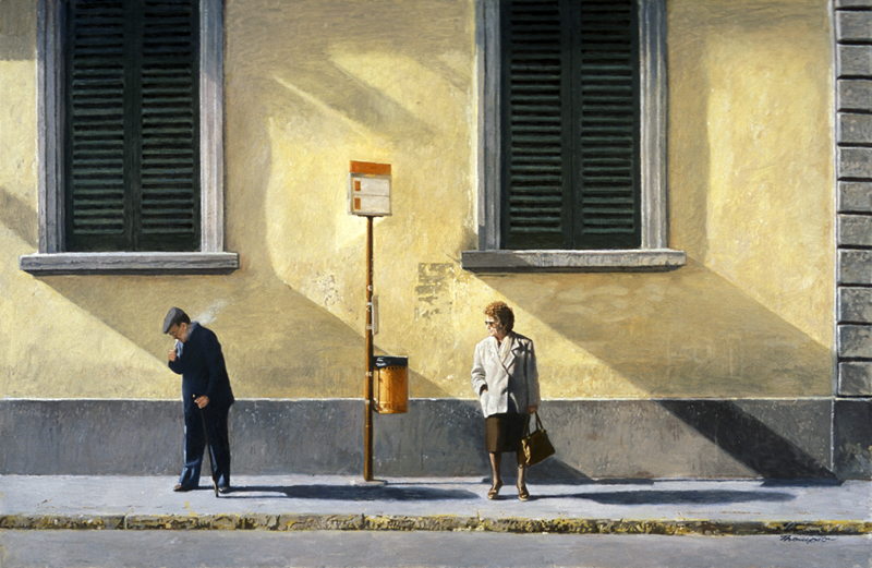Bus Stop | Italy Paintings | John Thompson Paintings