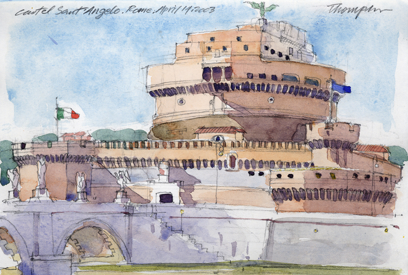 Castel Sant’ Angelo, Rome | Watercolor Paintings | John Thompson Paintings
