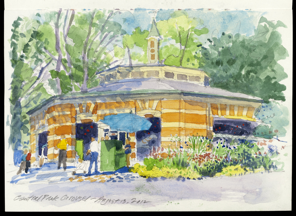 Central Park Carousel | New York Central Park Paintings | John Thompson Paintings