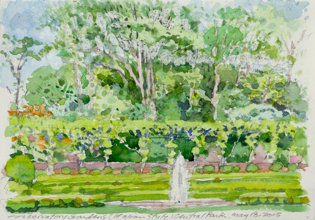 Conservatory Gardens | New York Central Park Paintings | John Thompson Paintings
