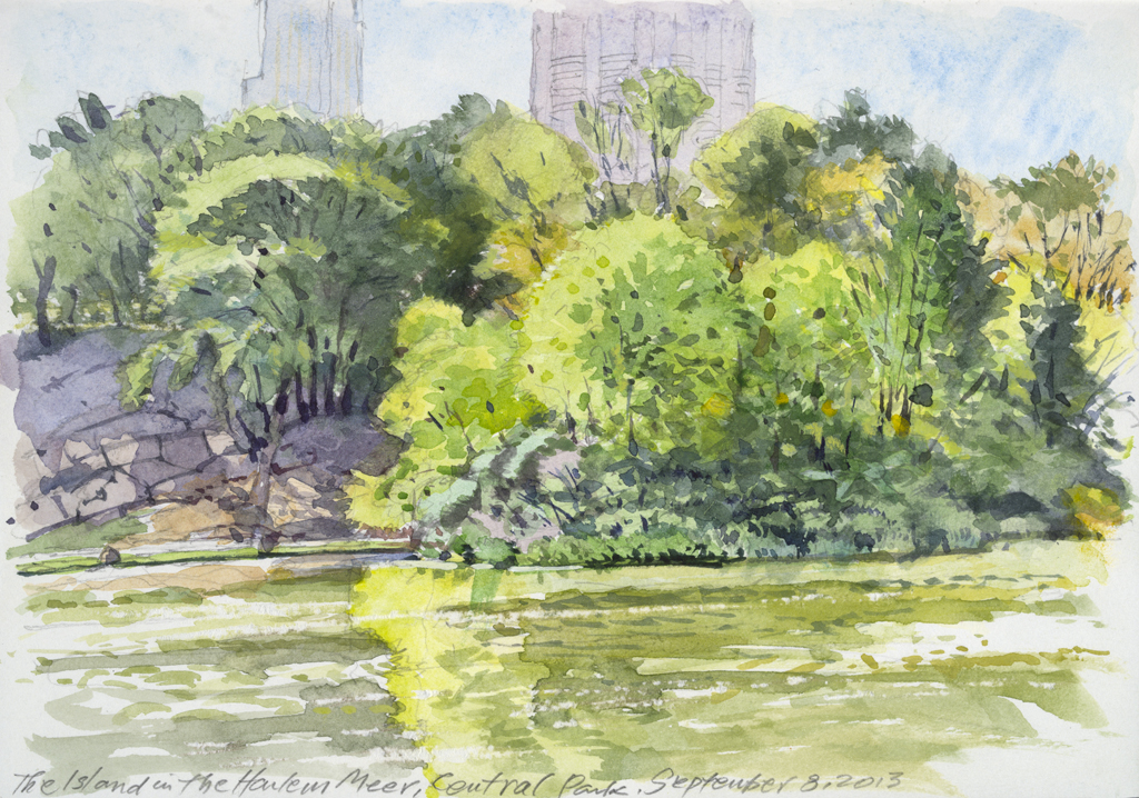 Harlem Meer Island | New York Central Park Paintings | John Thompson Paintings