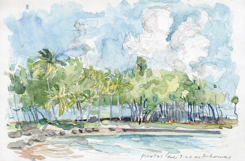 Pirates Cove, Bahamas | Watercolor Paintings | John Thompson Paintings