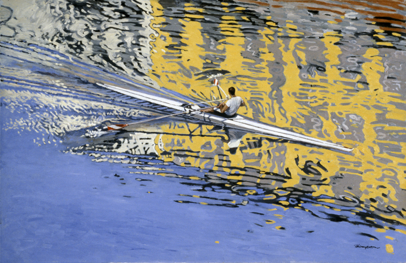 Scull on the Arno | Italy Paintings | John Thompson Paintings