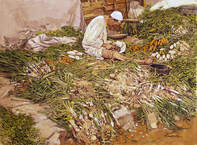 Vegetable Seller | Morocco Paintings | John Thompson Paintings