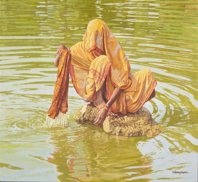 Village Pond | India Paintings | John Thompson Paintings